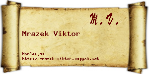 Mrazek Viktor névjegykártya